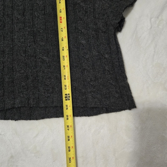 Willi Smith Wool Blend Sweater Size Medium Cowl Neck Gray Loose Knit - Picture 7 of 10